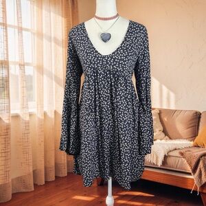 Ralph Lauren Ditsy Floral Babydoll Dress Long Sleeve Small 2000s Y2K